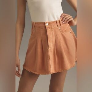 NWT Pilcro Anthropologie Pleated Micro Denim Skirt Size 12